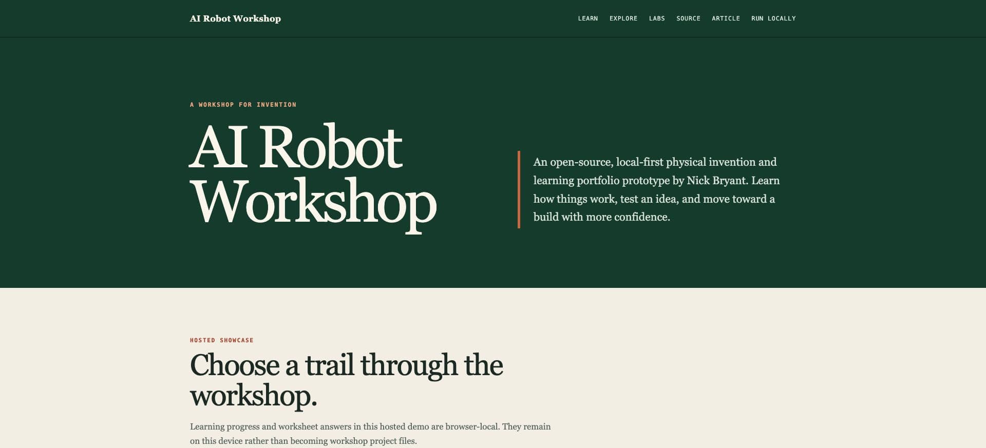 AI Robot Workshop project screenshot
