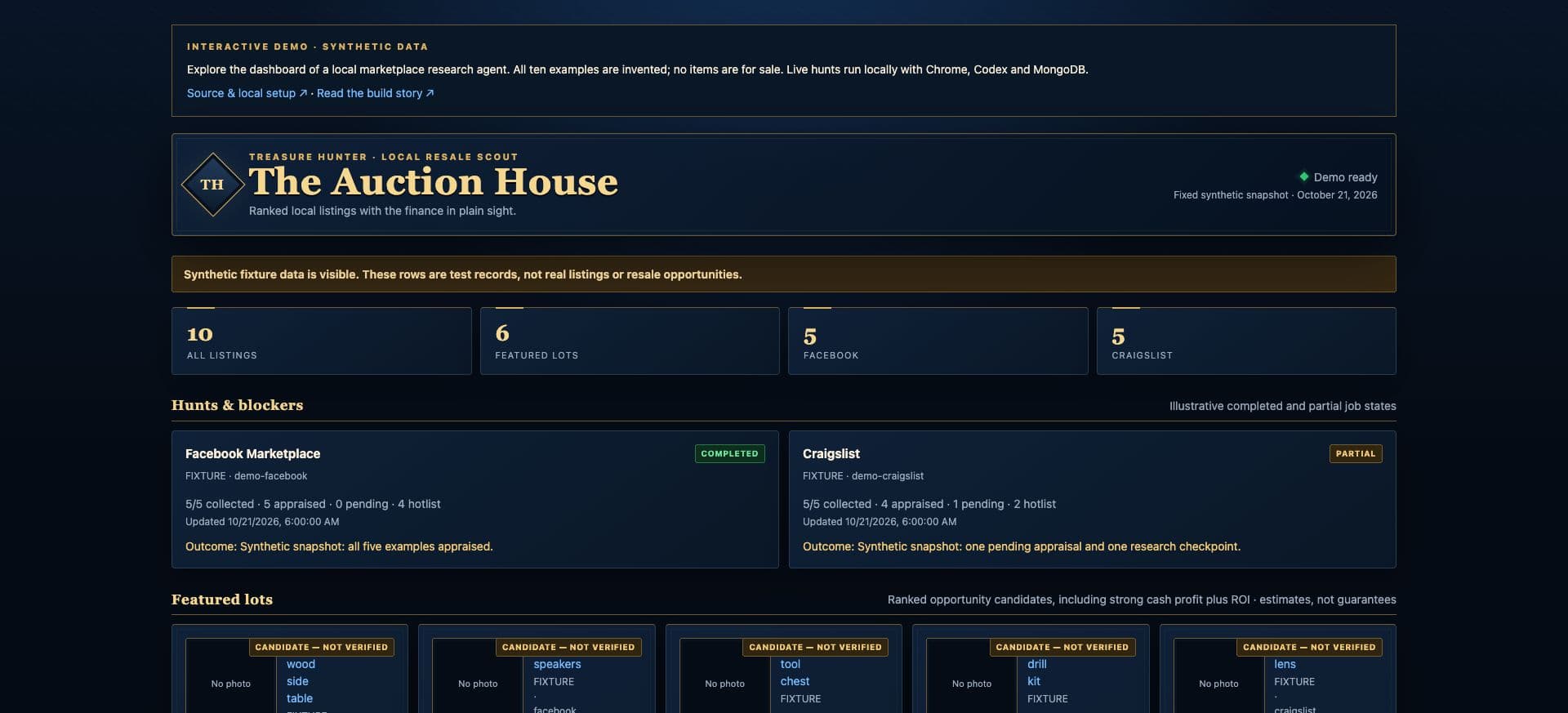 Treasure Hunter project screenshot