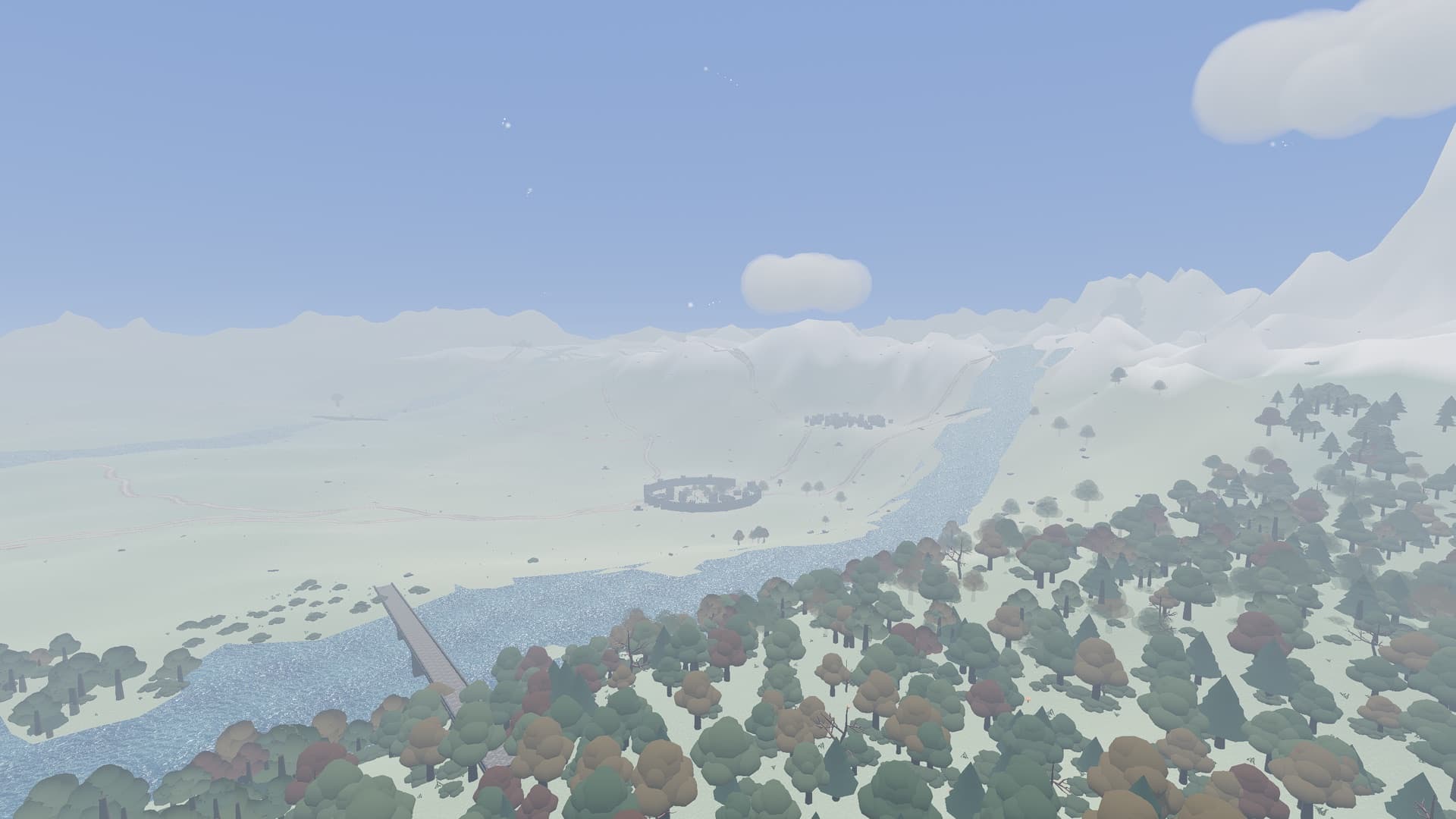 A hazy vista over the Vale from a high overlook